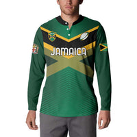 Custom Rugby Jamaica Button Sweatshirt Reggae Warriors Go Champions