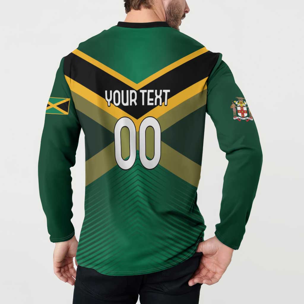 Custom Rugby Jamaica Button Sweatshirt Reggae Warriors Go Champions