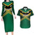 Custom Rugby Jamaica Couples Matching Long Sleeve Bodycon Dress and Hawaiian Shirt Reggae Warriors Go Champions
