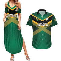 Custom Rugby Jamaica Couples Matching Summer Maxi Dress and Hawaiian Shirt Reggae Warriors Go Champions