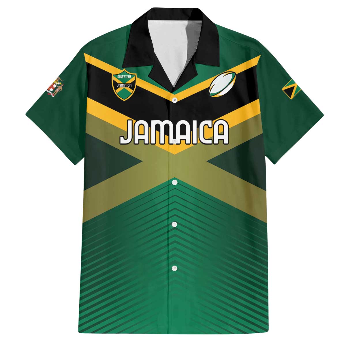 Custom Rugby Jamaica Family Matching Off The Shoulder Long Sleeve Dress and Hawaiian Shirt Reggae Warriors Go Champions