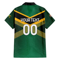 Custom Rugby Jamaica Family Matching Off The Shoulder Long Sleeve Dress and Hawaiian Shirt Reggae Warriors Go Champions