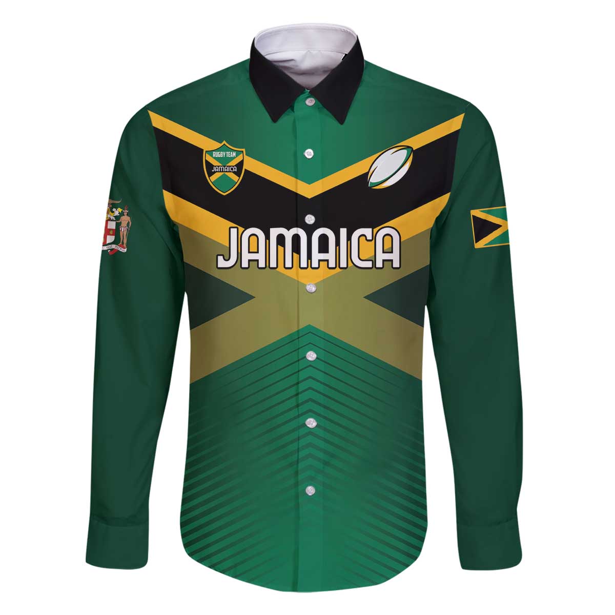Custom Rugby Jamaica Family Matching Off The Shoulder Long Sleeve Dress and Hawaiian Shirt Reggae Warriors Go Champions