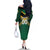 Custom Rugby Jamaica Family Matching Off The Shoulder Long Sleeve Dress and Hawaiian Shirt Reggae Warriors Go Champions