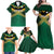 Custom Rugby Jamaica Family Matching Off Shoulder Maxi Dress and Hawaiian Shirt Reggae Warriors Go Champions