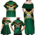 Custom Rugby Jamaica Family Matching Off Shoulder Maxi Dress and Hawaiian Shirt Reggae Warriors Go Champions