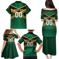 Custom Rugby Jamaica Family Matching Puletasi and Hawaiian Shirt Reggae Warriors Go Champions