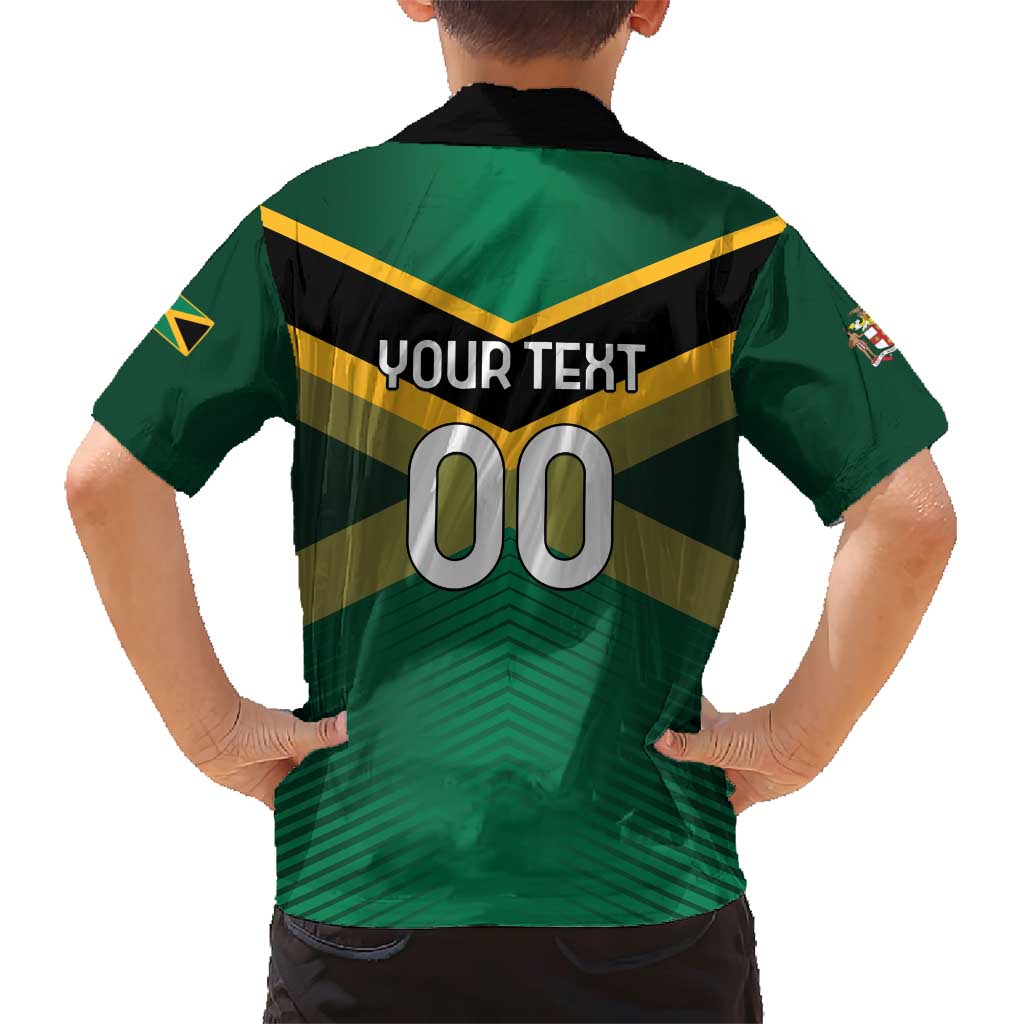 Custom Rugby Jamaica Family Matching Short Sleeve Bodycon Dress and Hawaiian Shirt Reggae Warriors Go Champions