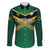 Custom Rugby Jamaica Family Matching Short Sleeve Bodycon Dress and Hawaiian Shirt Reggae Warriors Go Champions