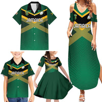 Custom Rugby Jamaica Family Matching Summer Maxi Dress and Hawaiian Shirt Reggae Warriors Go Champions