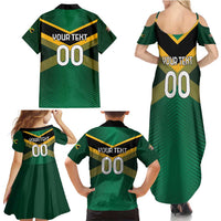 Custom Rugby Jamaica Family Matching Summer Maxi Dress and Hawaiian Shirt Reggae Warriors Go Champions
