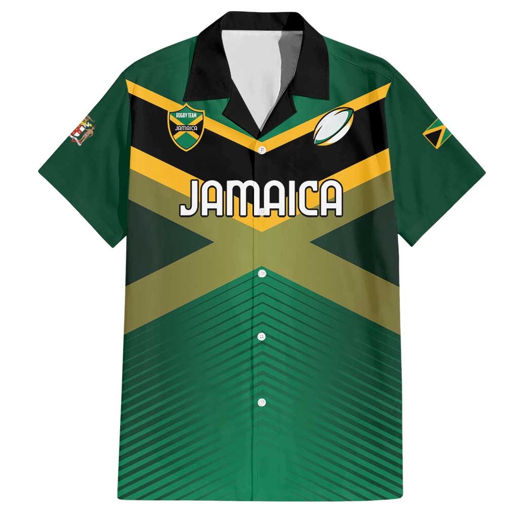 Custom Rugby Jamaica Hawaiian Shirt Reggae Warriors Go Champions