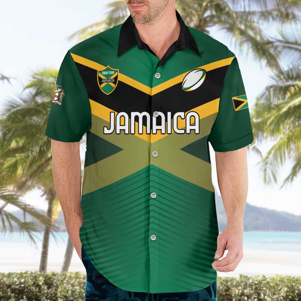Custom Rugby Jamaica Hawaiian Shirt Reggae Warriors Go Champions