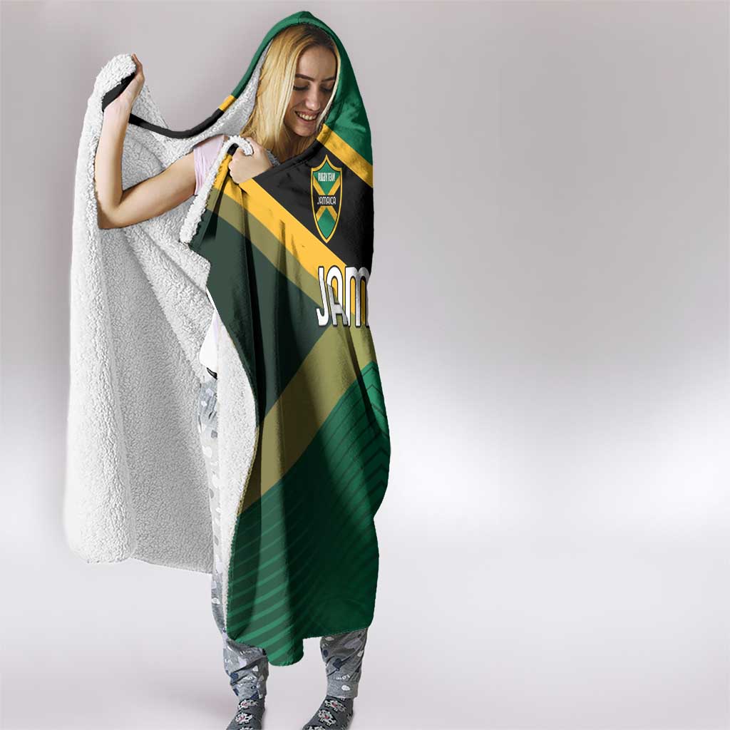 Rugby Jamaica Hooded Blanket Reggae Warriors Go Champions
