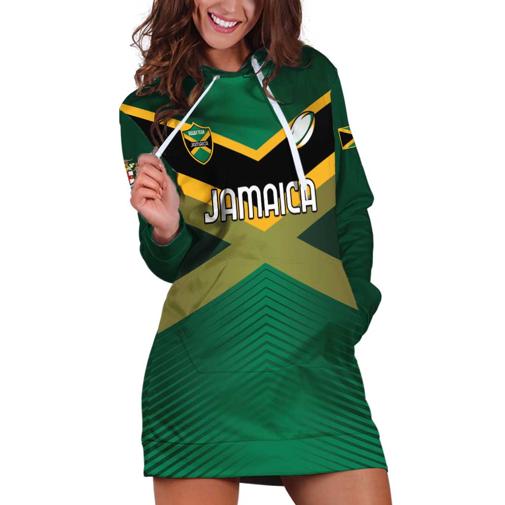 Custom Rugby Jamaica Hoodie Dress Reggae Warriors Go Champions