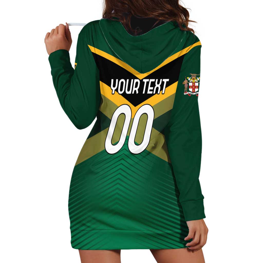 Custom Rugby Jamaica Hoodie Dress Reggae Warriors Go Champions