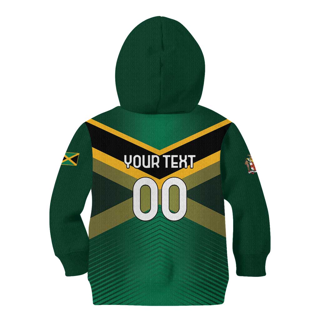 Custom Rugby Jamaica Kid Hoodie Reggae Warriors Go Champions