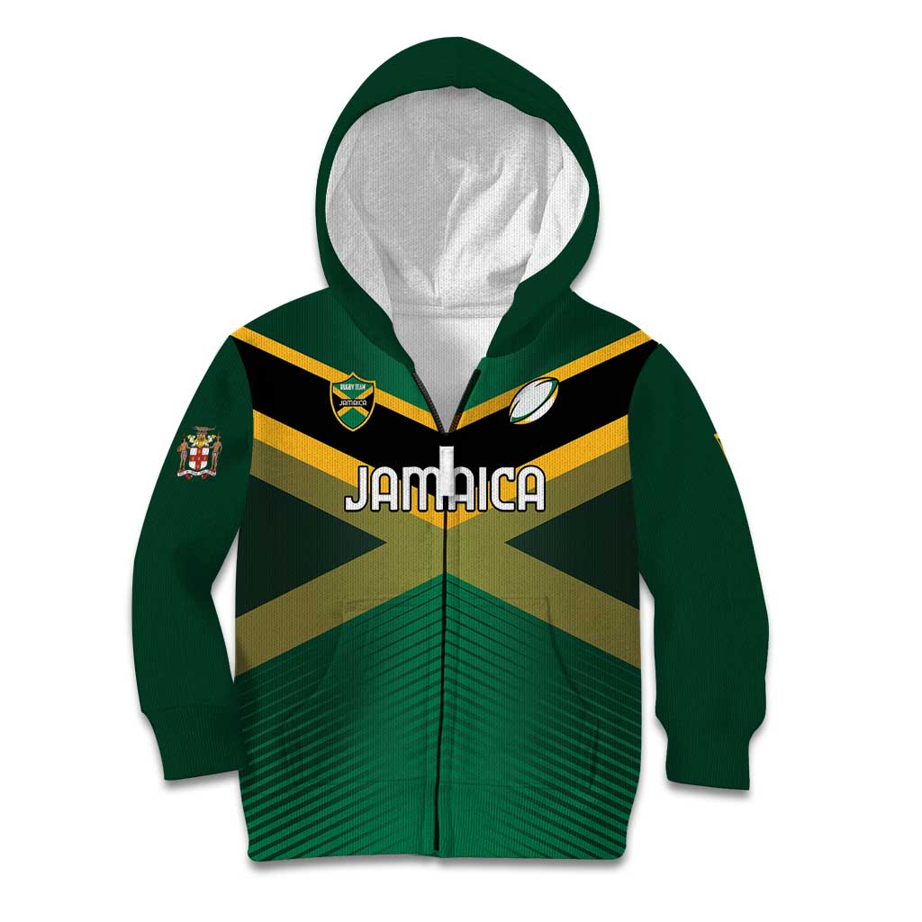 Custom Rugby Jamaica Kid Hoodie Reggae Warriors Go Champions