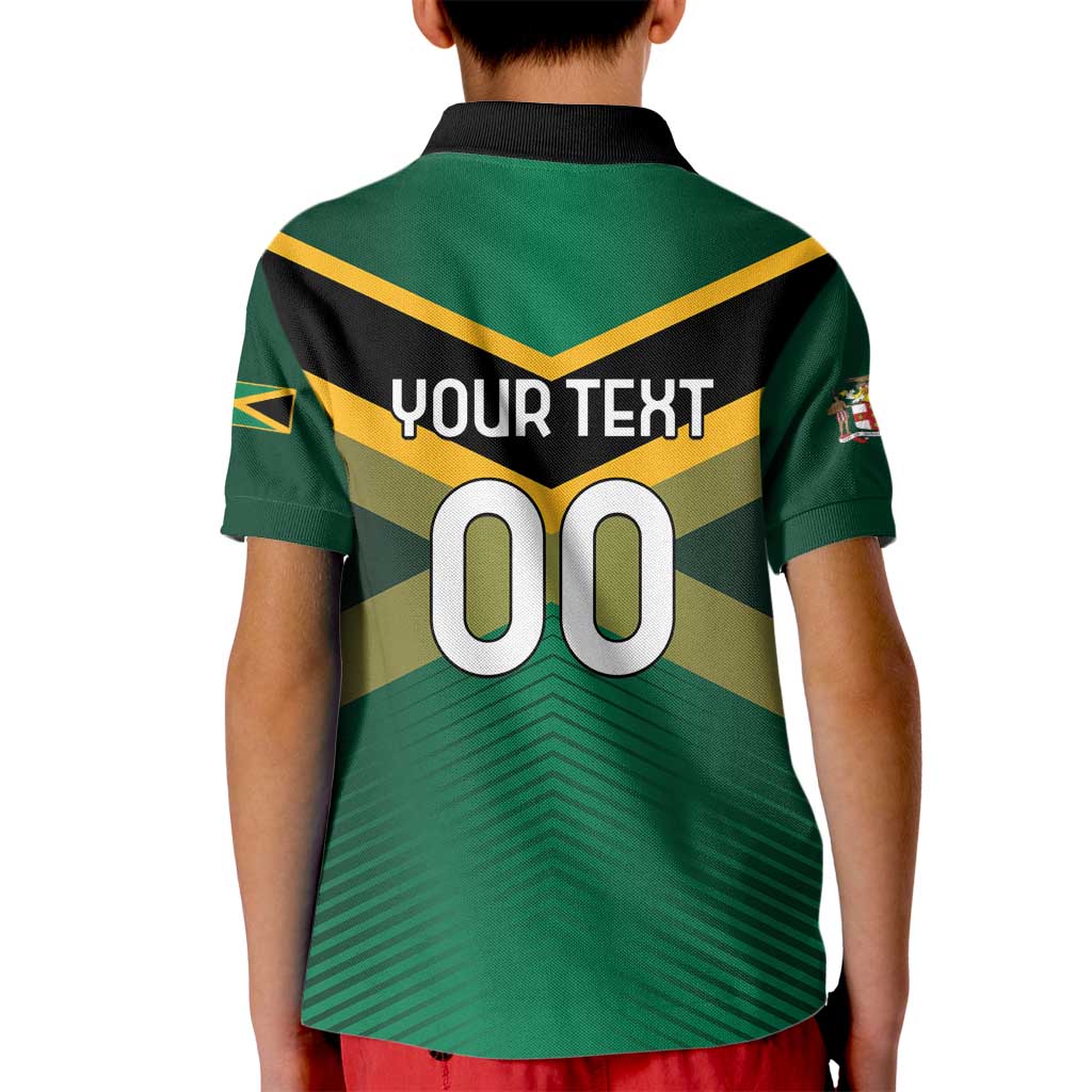 Custom Rugby Jamaica Kid Polo Shirt Reggae Warriors Go Champions