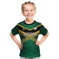 Custom Rugby Jamaica Kid T Shirt Reggae Warriors Go Champions
