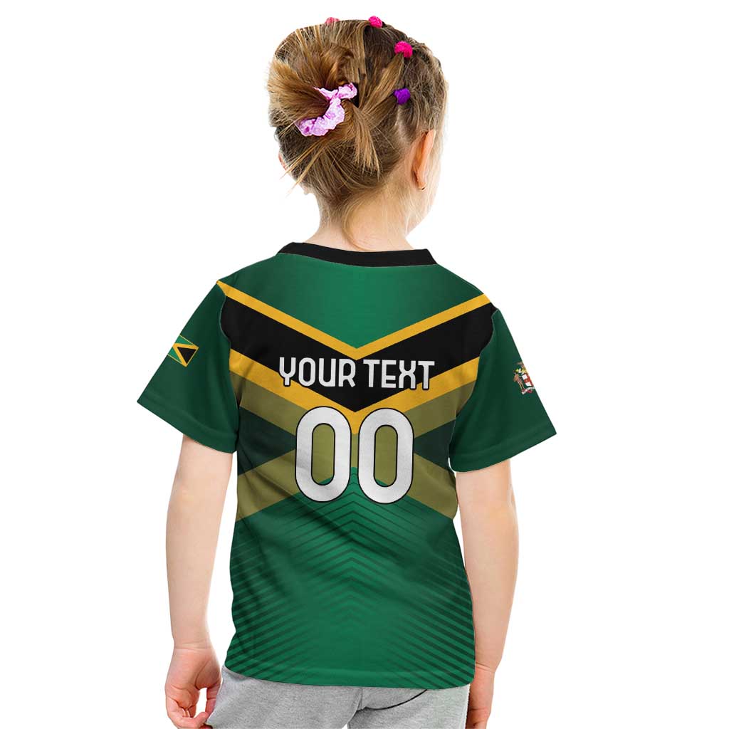 Custom Rugby Jamaica Kid T Shirt Reggae Warriors Go Champions