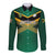 Custom Rugby Jamaica Long Sleeve Button Shirt Reggae Warriors Go Champions