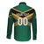 Custom Rugby Jamaica Long Sleeve Button Shirt Reggae Warriors Go Champions