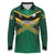 Custom Rugby Jamaica Long Sleeve Polo Shirt Reggae Warriors Go Champions