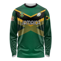 Custom Rugby Jamaica Long Sleeve Shirt Reggae Warriors Go Champions