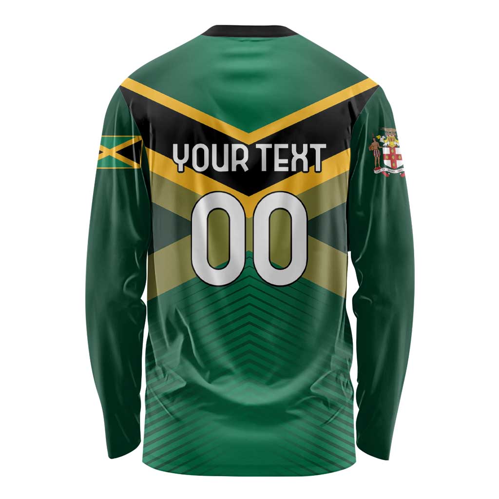 Custom Rugby Jamaica Long Sleeve Shirt Reggae Warriors Go Champions