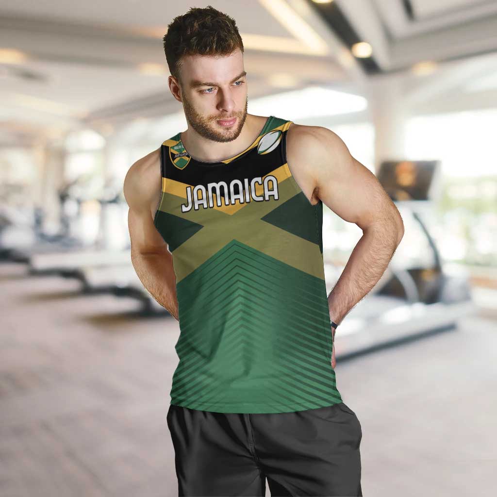 Custom Rugby Jamaica Men Tank Top Reggae Warriors Go Champions
