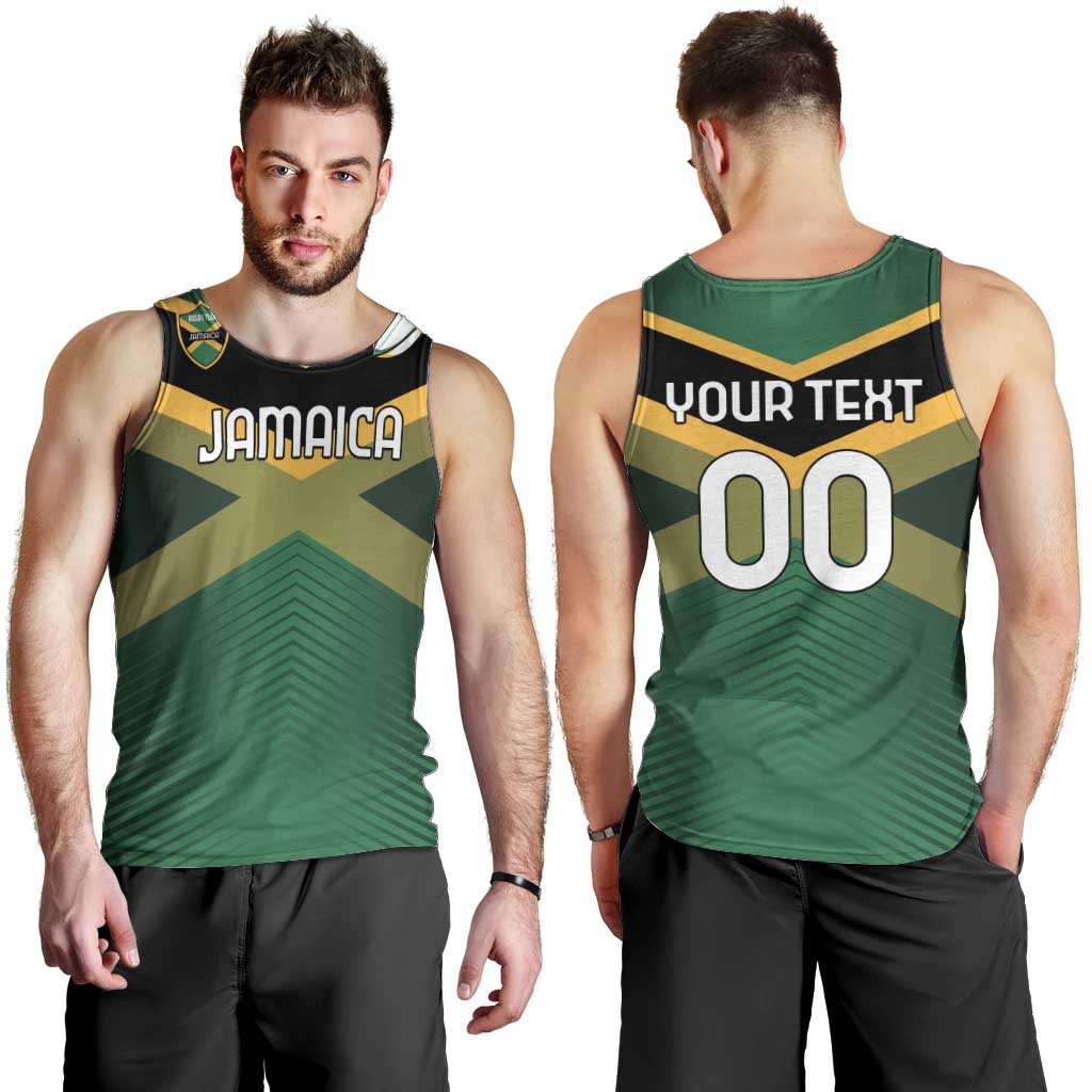 Custom Rugby Jamaica Men Tank Top Reggae Warriors Go Champions