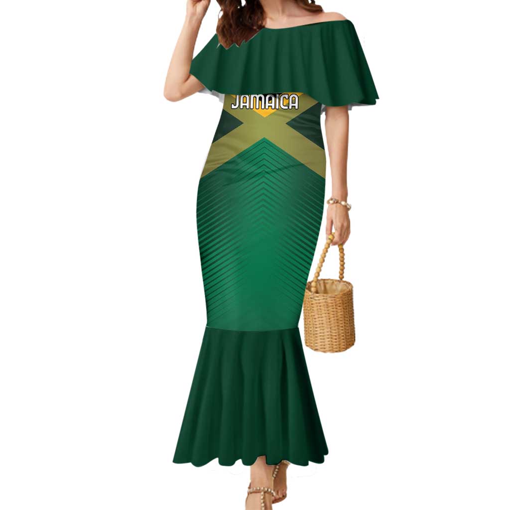 Custom Rugby Jamaica Mermaid Dress Reggae Warriors Go Champions