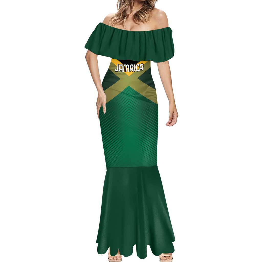 Custom Rugby Jamaica Mermaid Dress Reggae Warriors Go Champions