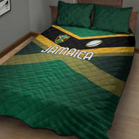 Rugby Jamaica Quilt Bed Set Reggae Warriors Go Champions