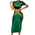Custom Rugby Jamaica Short Sleeve Bodycon Dress Reggae Warriors Go Champions
