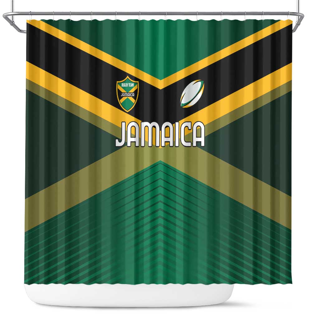 Rugby Jamaica Shower Curtain Reggae Warriors Go Champions