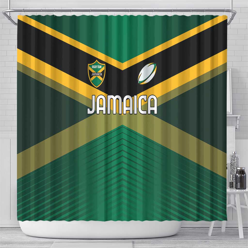 Rugby Jamaica Shower Curtain Reggae Warriors Go Champions