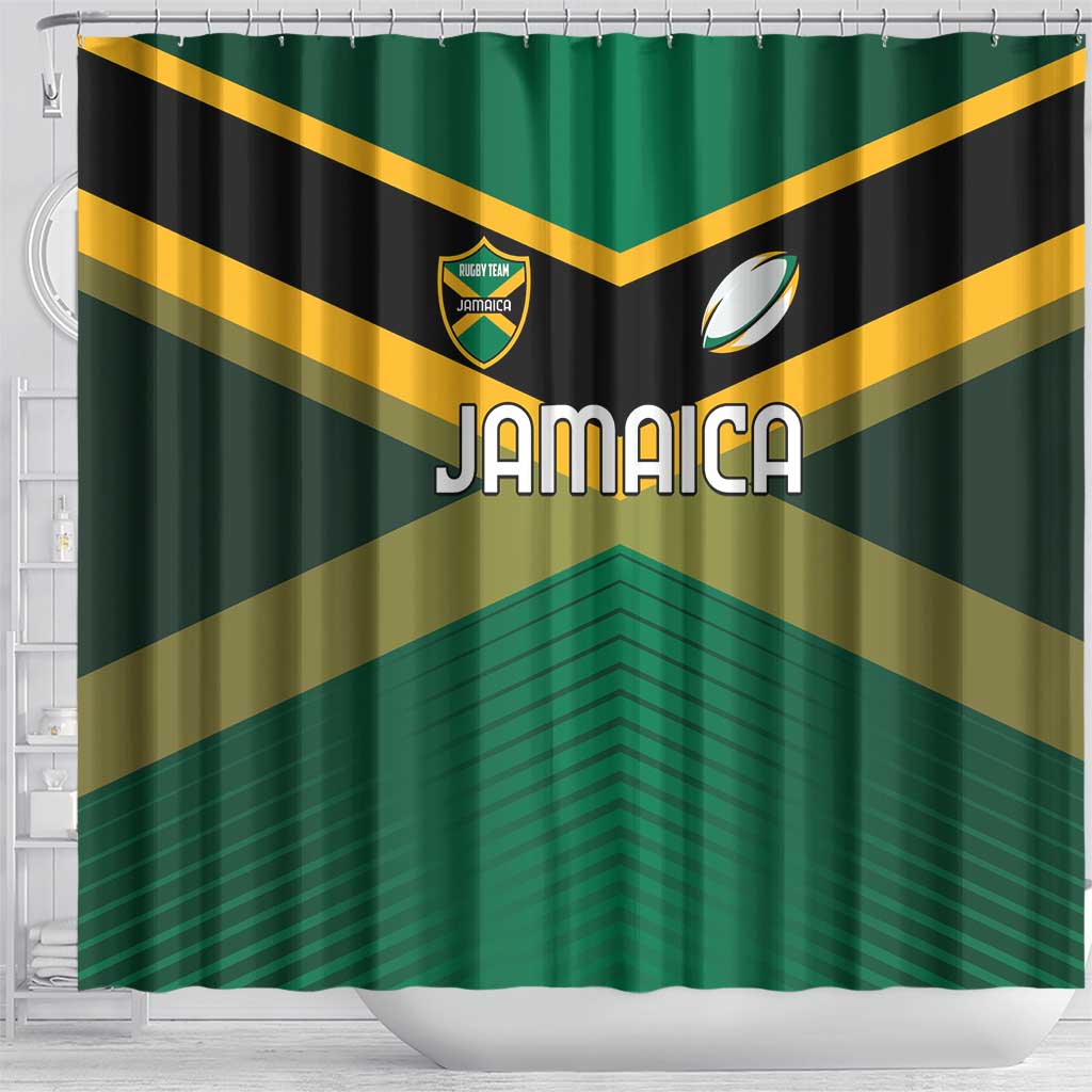 Rugby Jamaica Shower Curtain Reggae Warriors Go Champions