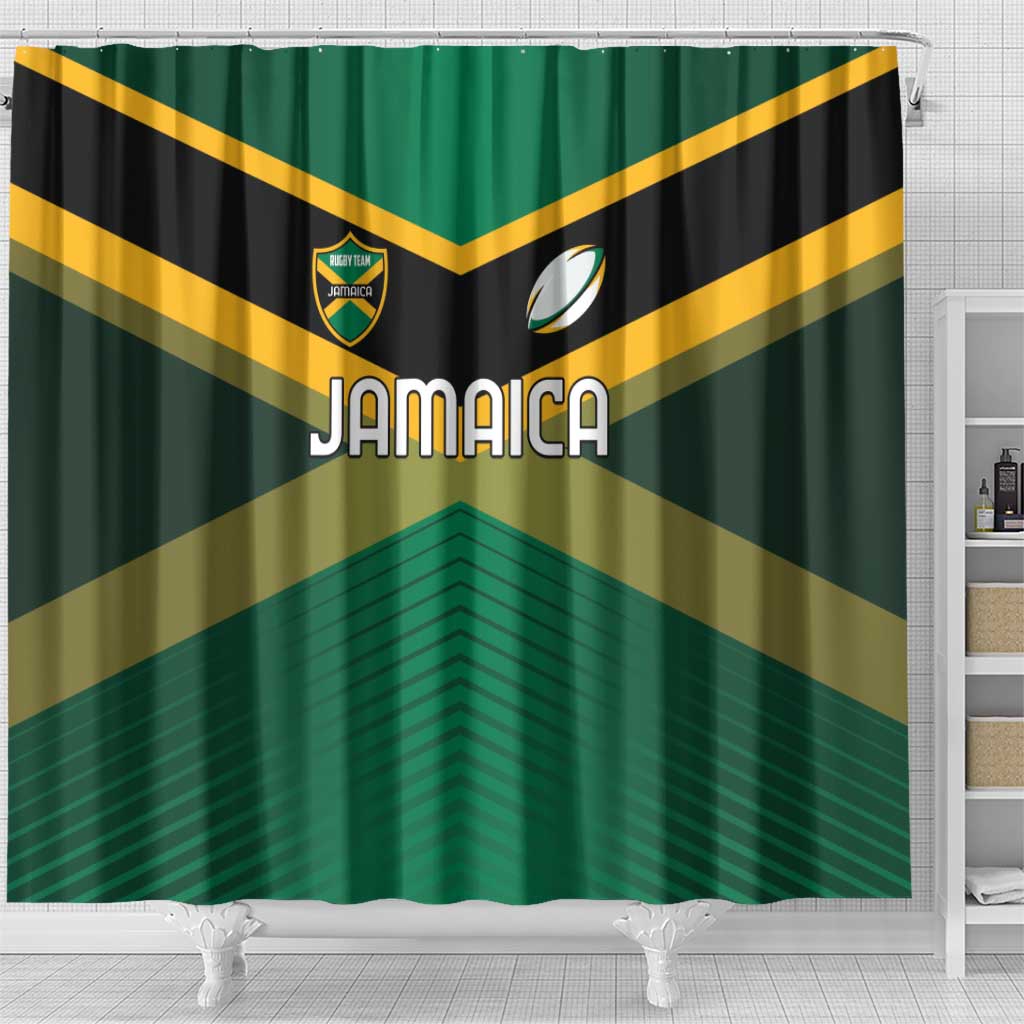 Rugby Jamaica Shower Curtain Reggae Warriors Go Champions