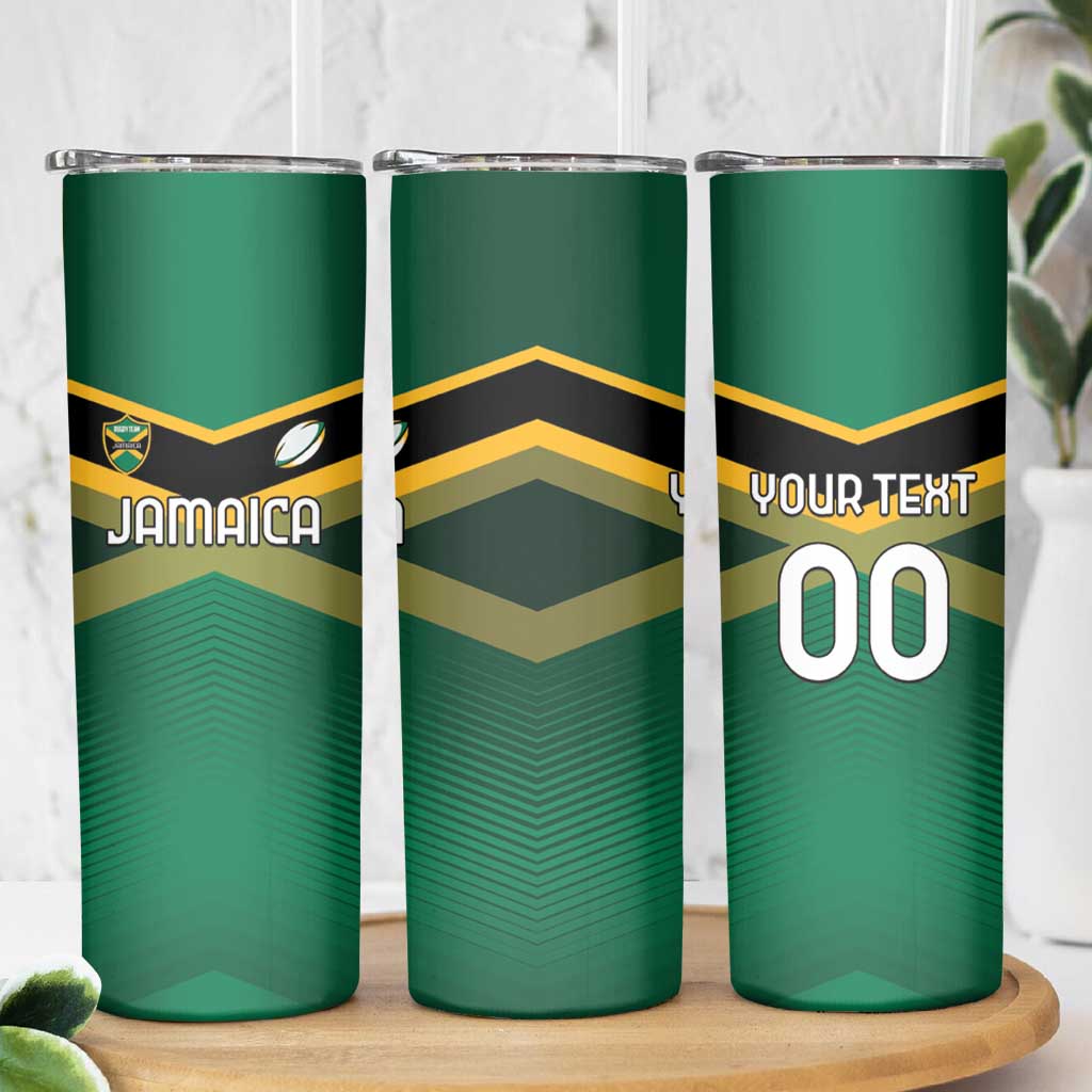Custom Rugby Jamaica Skinny Tumbler Reggae Warriors Go Champions