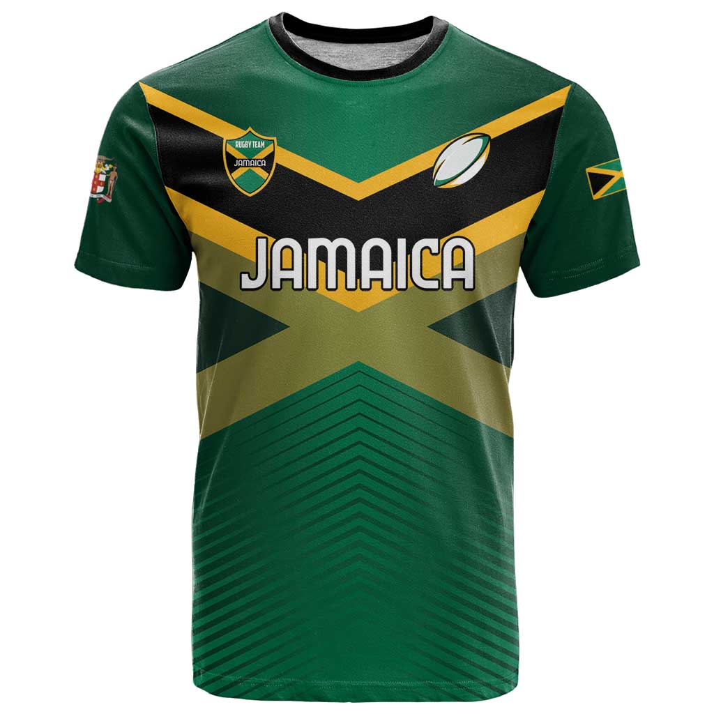 Custom Rugby Jamaica T Shirt Reggae Warriors Go Champions