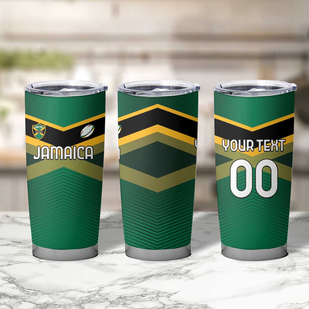 Custom Rugby Jamaica Tumbler Cup Reggae Warriors Go Champions
