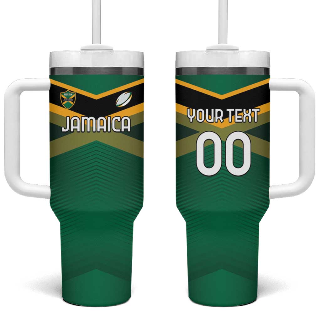 Custom Rugby Jamaica Tumbler With Handle Reggae Warriors Go Champions
