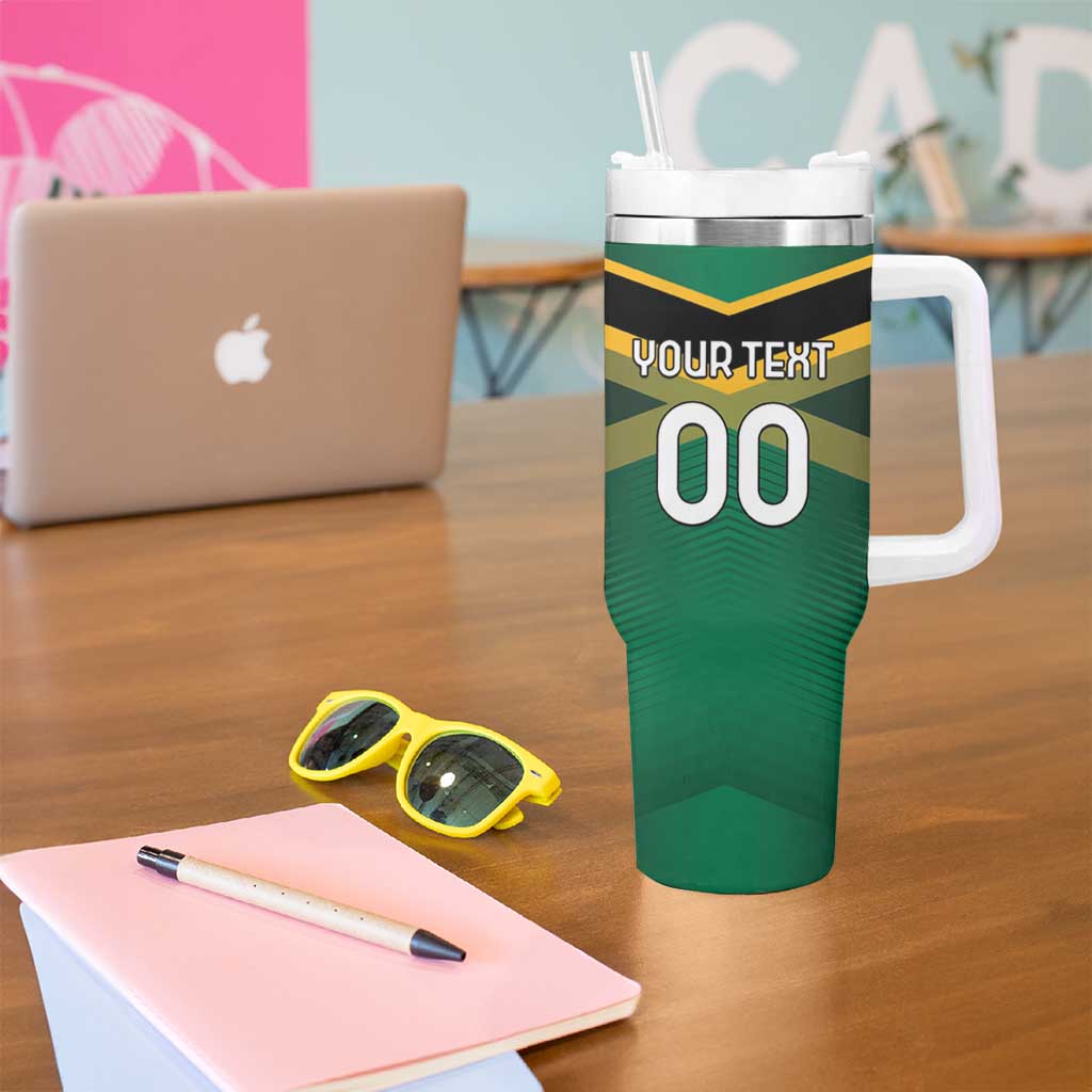 Custom Rugby Jamaica Tumbler With Handle Reggae Warriors Go Champions