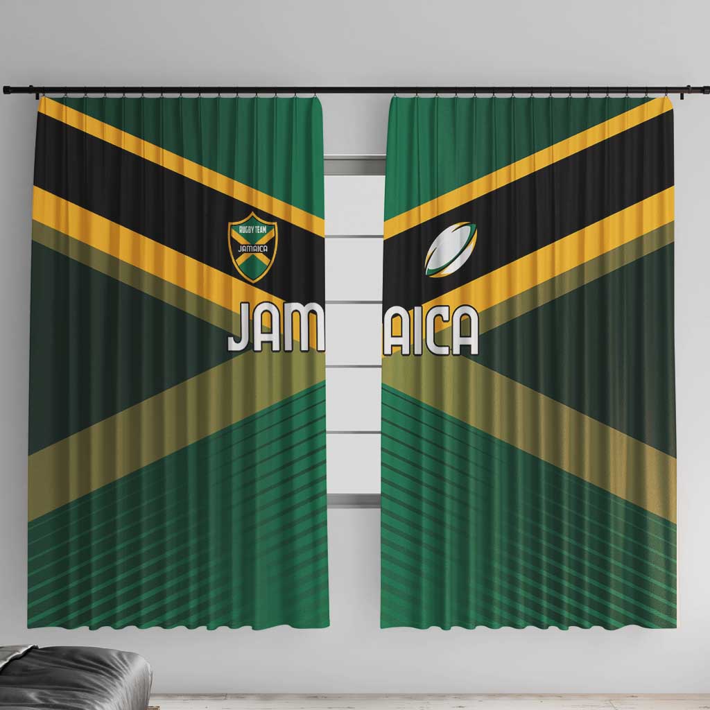 Rugby Jamaica Window Curtain Reggae Warriors Go Champions