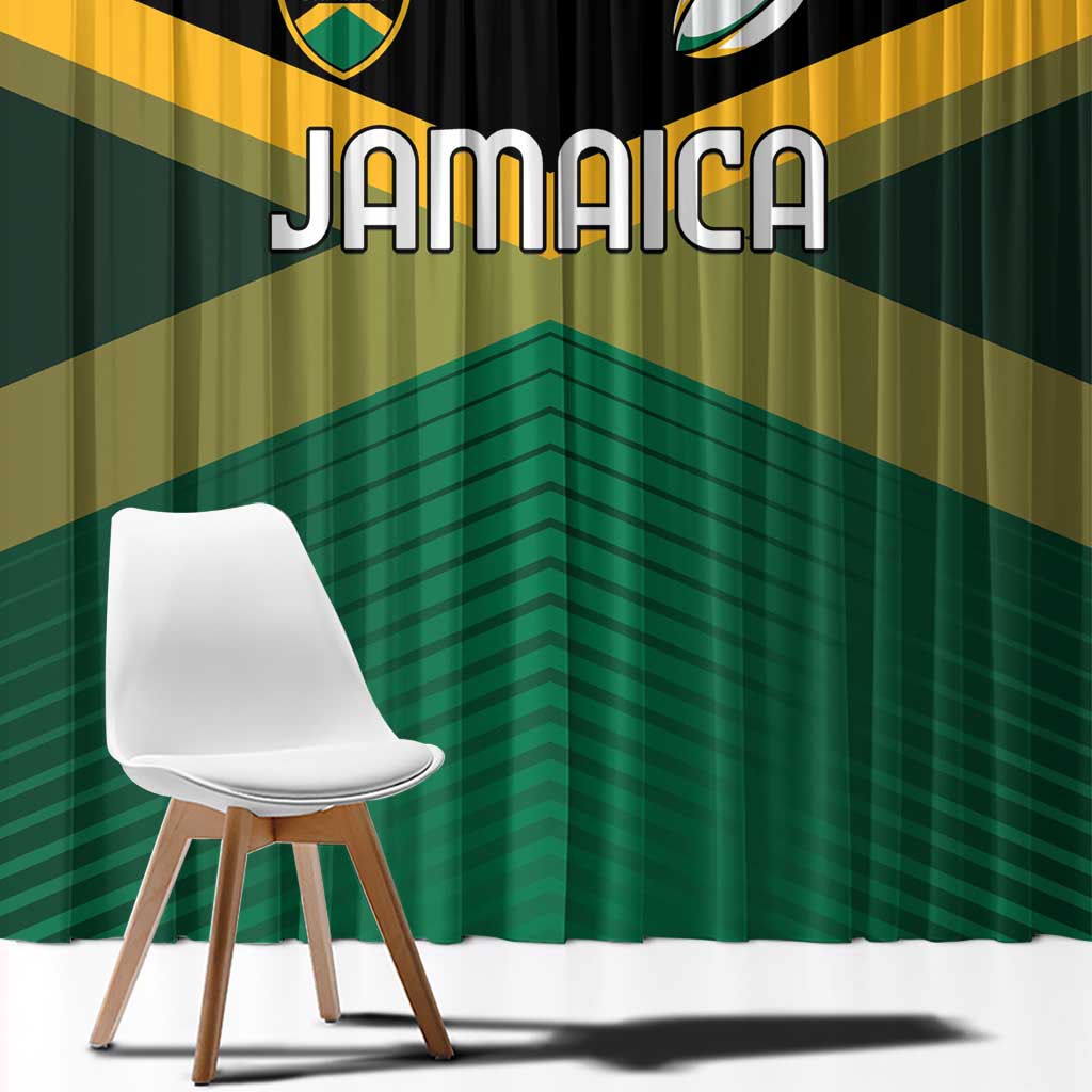 Rugby Jamaica Window Curtain Reggae Warriors Go Champions
