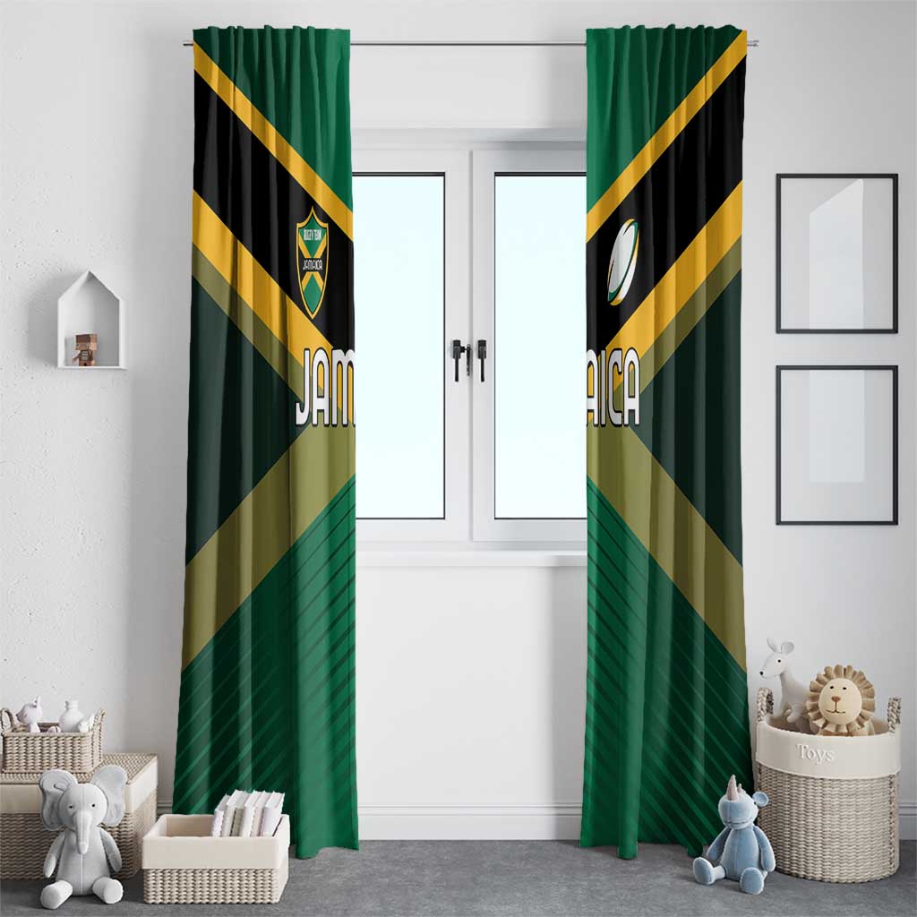 Rugby Jamaica Window Curtain Reggae Warriors Go Champions