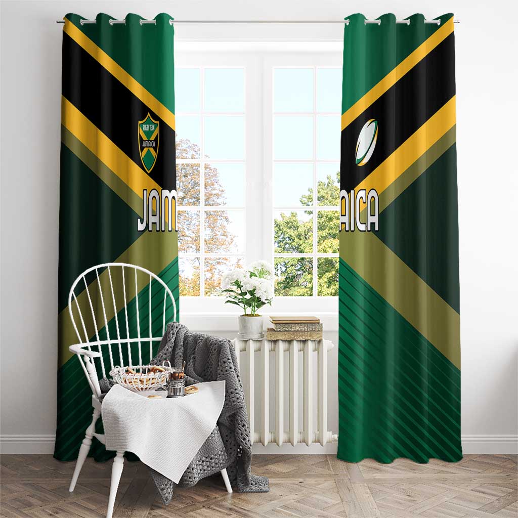 Rugby Jamaica Window Curtain Reggae Warriors Go Champions