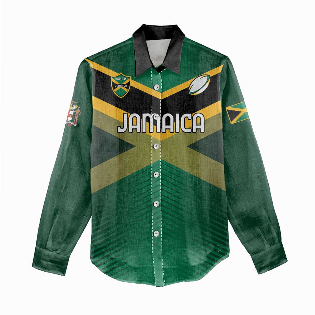 Custom Rugby Jamaica Women Casual Shirt Reggae Warriors Go Champions